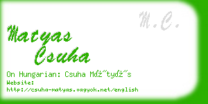 matyas csuha business card